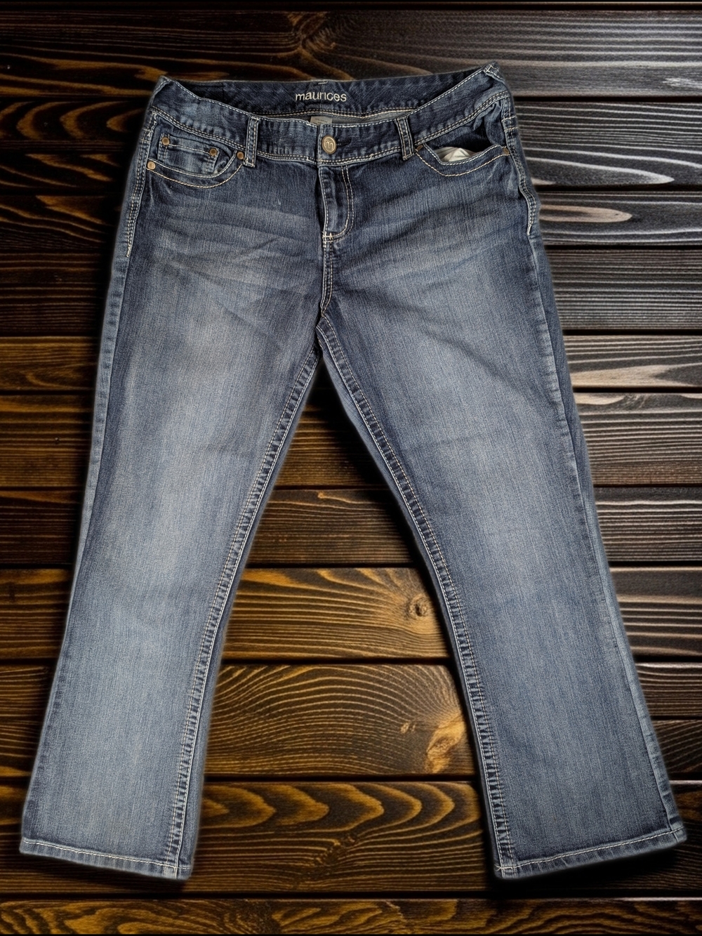 Maurices Jeans Women's 13/14  X-Short Bootcut Blue‎ Medium Wash